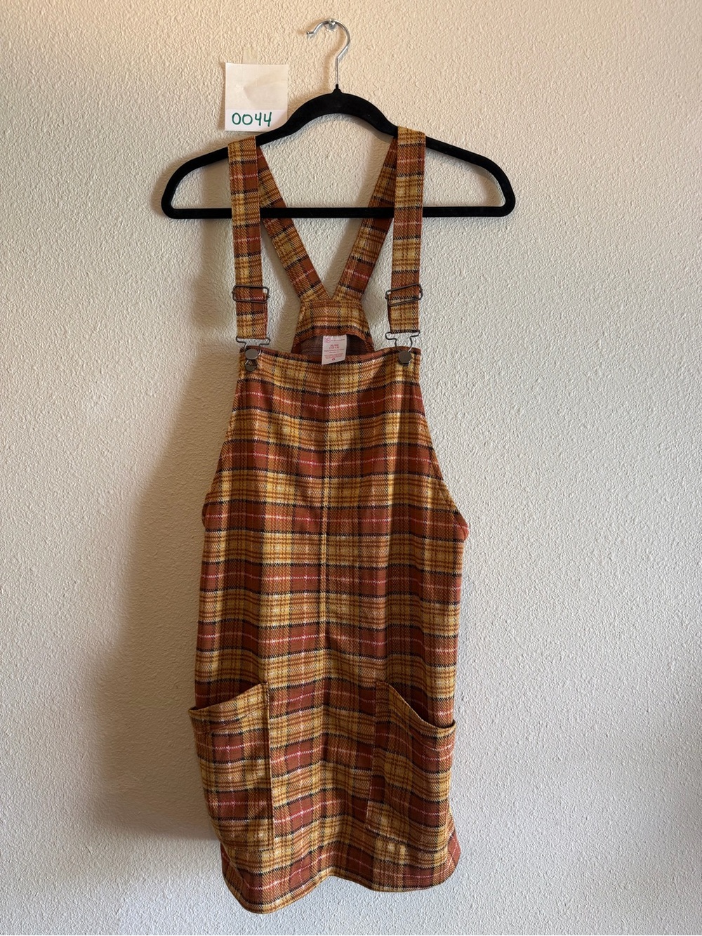 NWT No Boundaries Plaid Pinafore Overall Dress XL 15-17 Fall Cottagecore